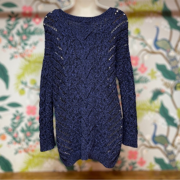 Express Navy Loose Cable Knit Sweater - Picture 3 of 8